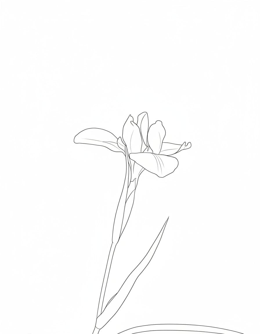 Floral Line Art - Line Art